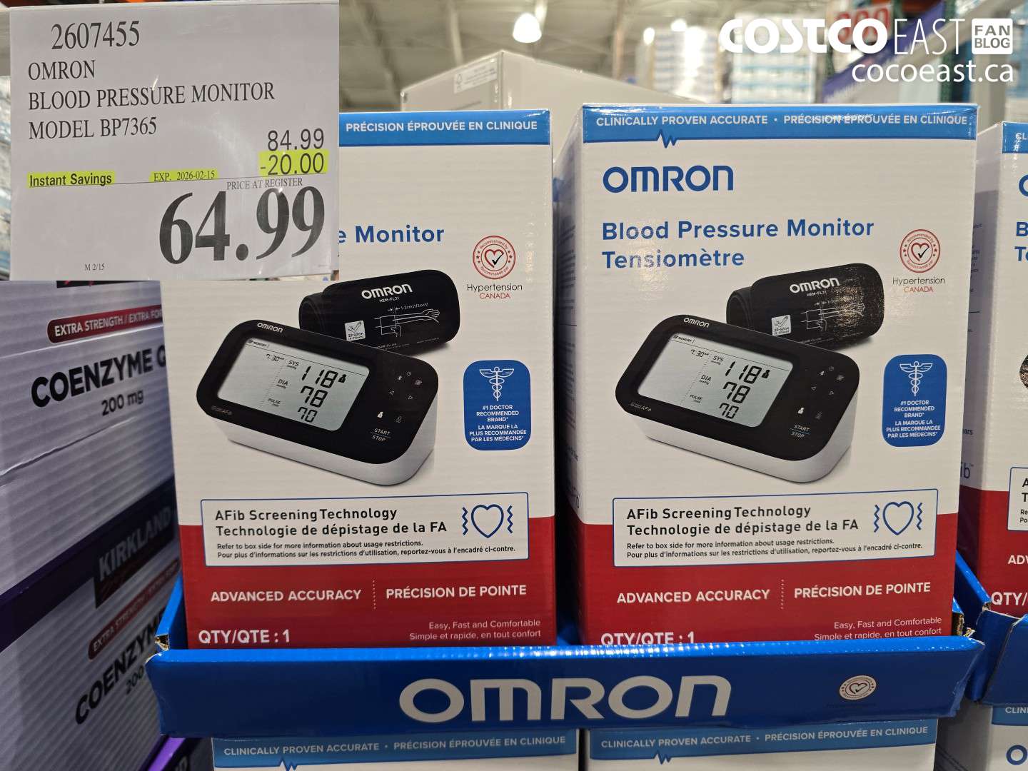 2607455 OMRON BLOOD PRESSURE MONITOR MODEL BP7365 ($20.00 INSTANT SAVINGS EXPIRES ON 2026-02-15) $64.99