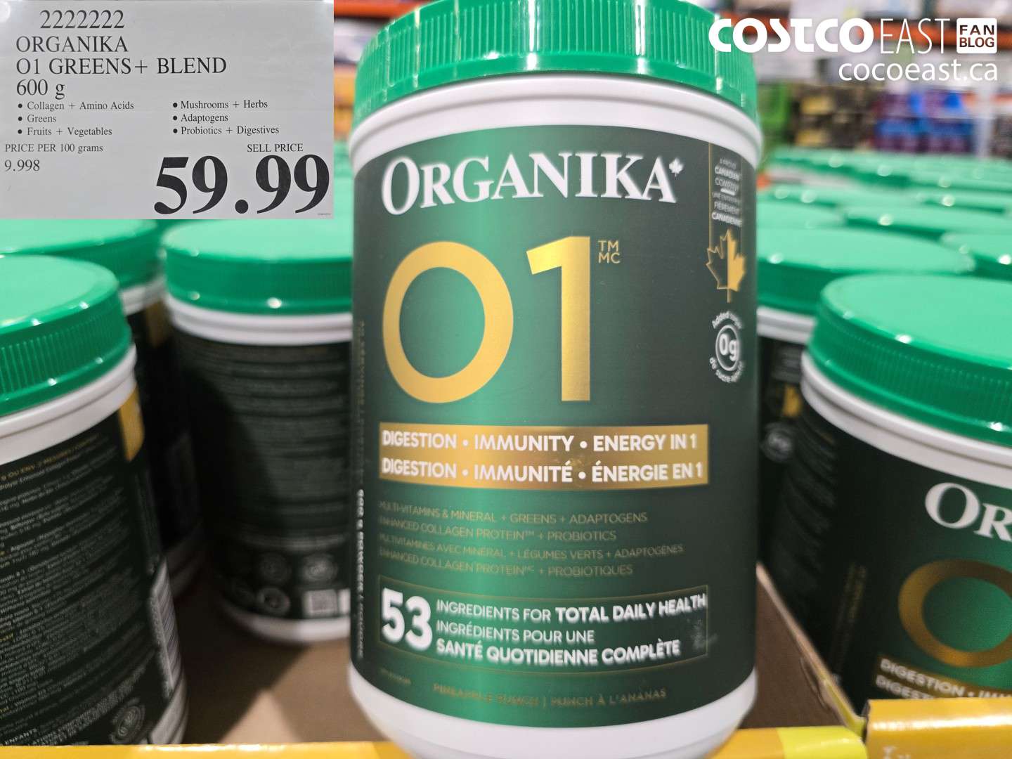 2222222 ORGANIKA 01 GREENS+ BLEND 600 g $59.99