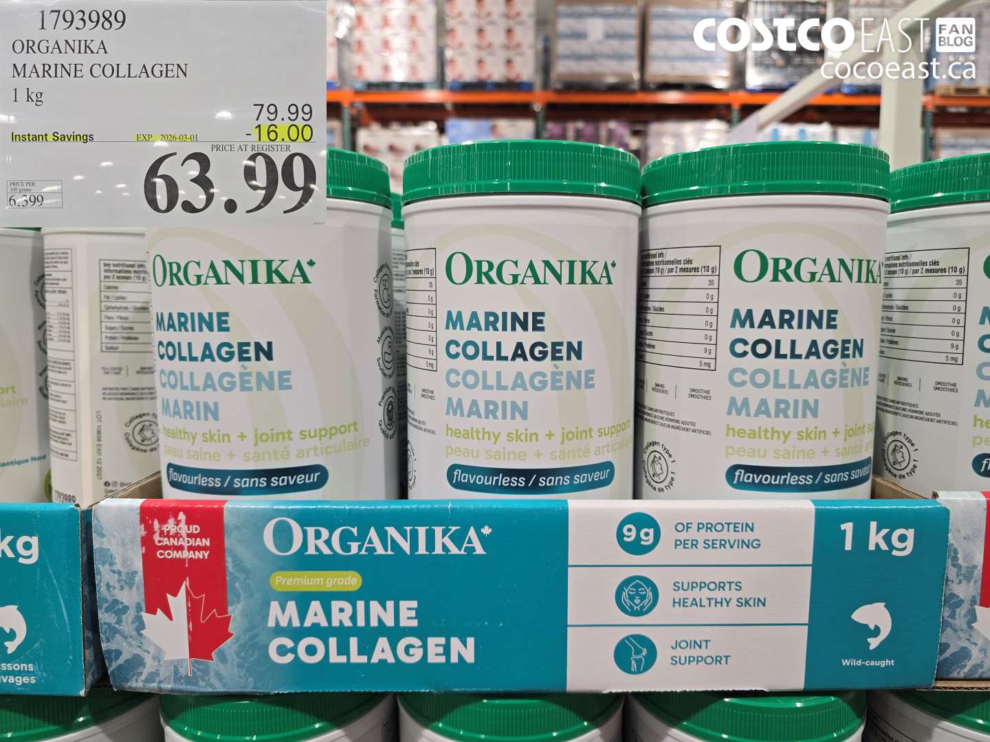 1793989 ORGANIKA MARINE COLLAGEN 1 KG ($16.00 INSTANT SAVINGS EXPIRES ON 2026-03-01) $63.99