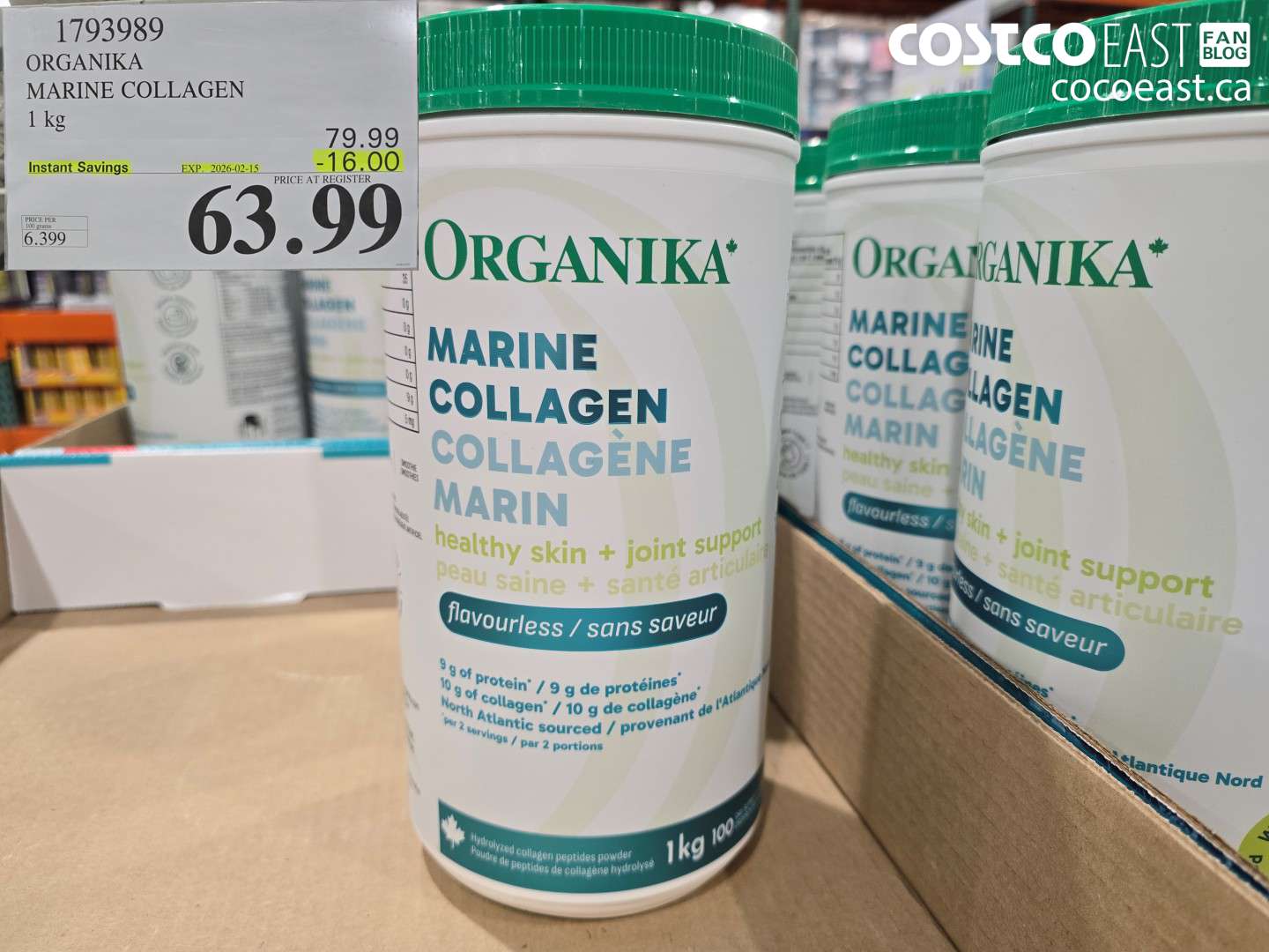 1793989 ORGANIKA MARINE COLLAGEN 1kg ($16.00 INSTANT SAVINGS EXPIRES ON 2026-02-15) $63.99