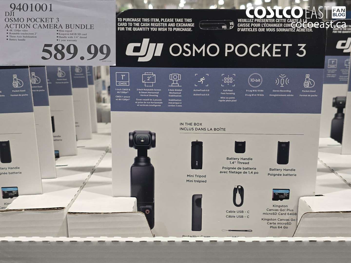 9401001 OSMO POCKET 3 ACTION CAMERA BUNDLE $589.99