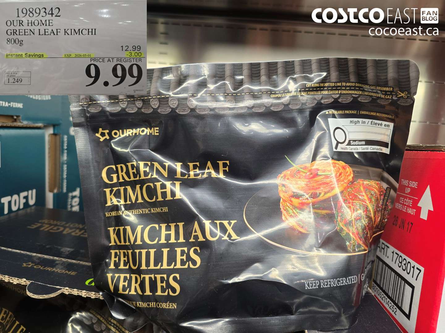 1989342 OUR HOME GREEN LEAF KIMCHI 800G ($3.00 INSTANT SAVINGS EXPIRES ON 2026-03-01) $9.99