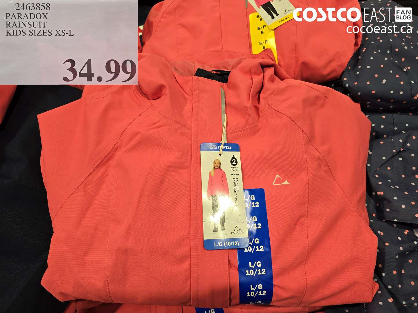 2463858 PARADOX RAINSUIT KIDS SIZES XS-L $34.99