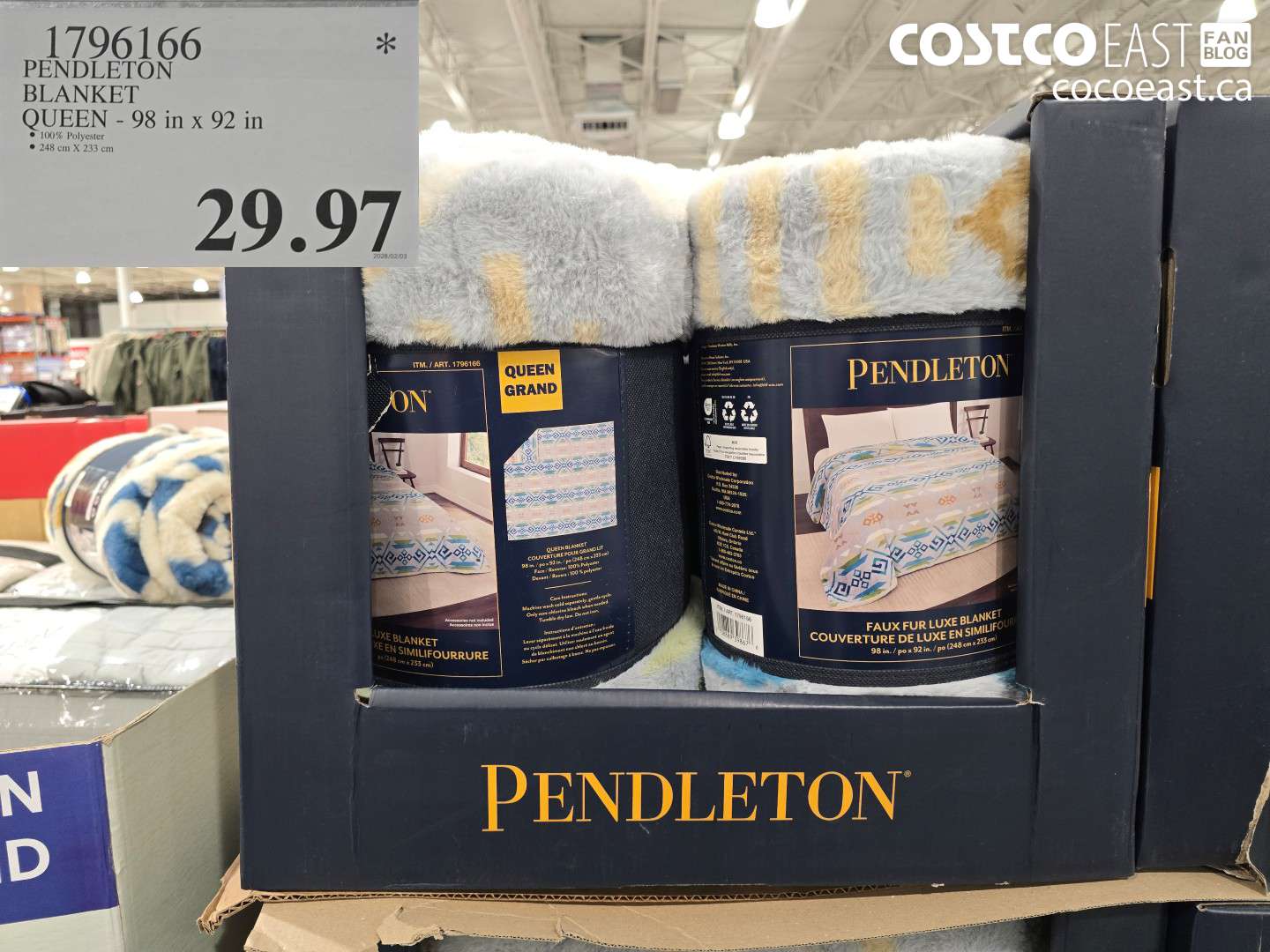 1796166 PENDLETON BLANKET QUEEN - 98 in x 92 in $29.97