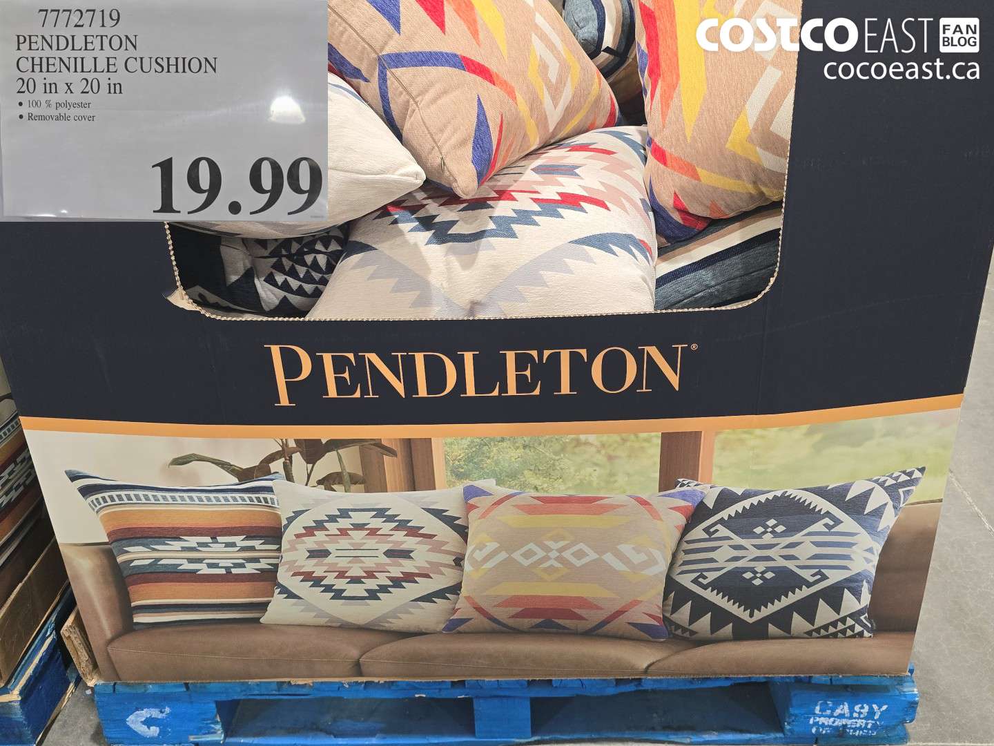 7712719 PENDLETON CHENILLE CUSHION 20 in x 20 in $19.99