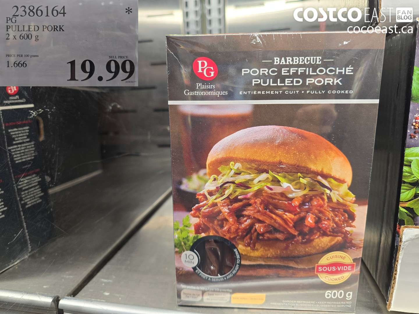 2386164 PG PULLED PORK 2 X 600G $19.99