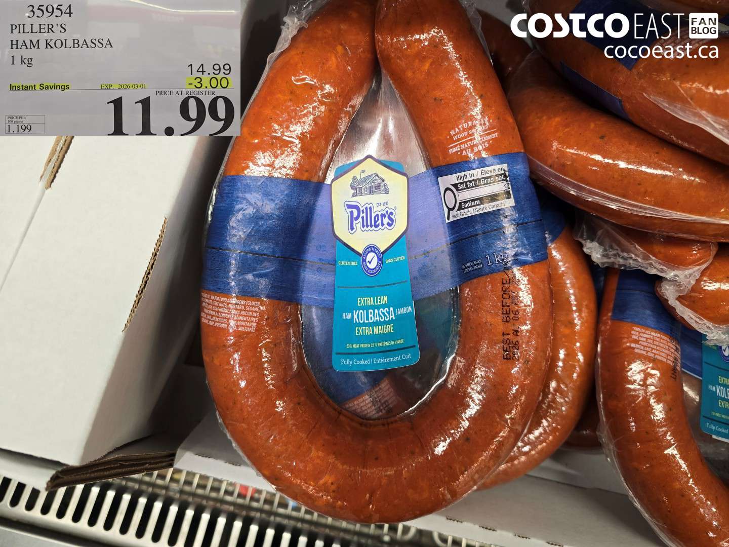 35954 PILLER'S HAM KOLBASSA 1 KG ($3.00 INSTANT SAVINGS EXPIRES ON 2026-03-01) $11.99
