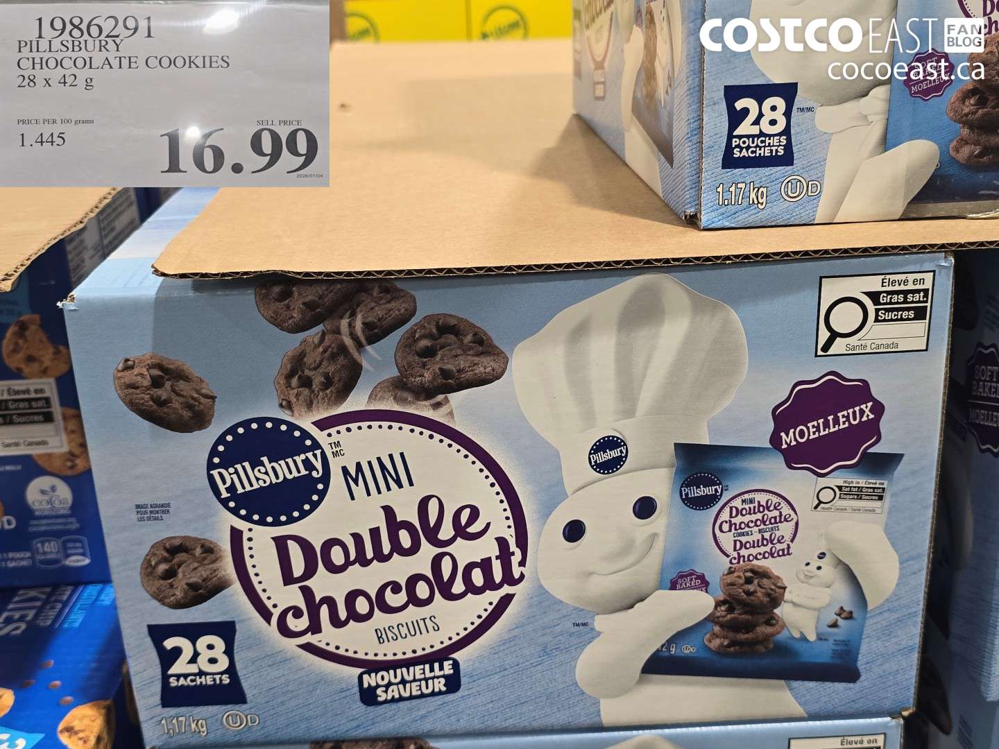 1986291 PILLSBURY CHOCOLATE COOKIES 28 X 42 G $16.99