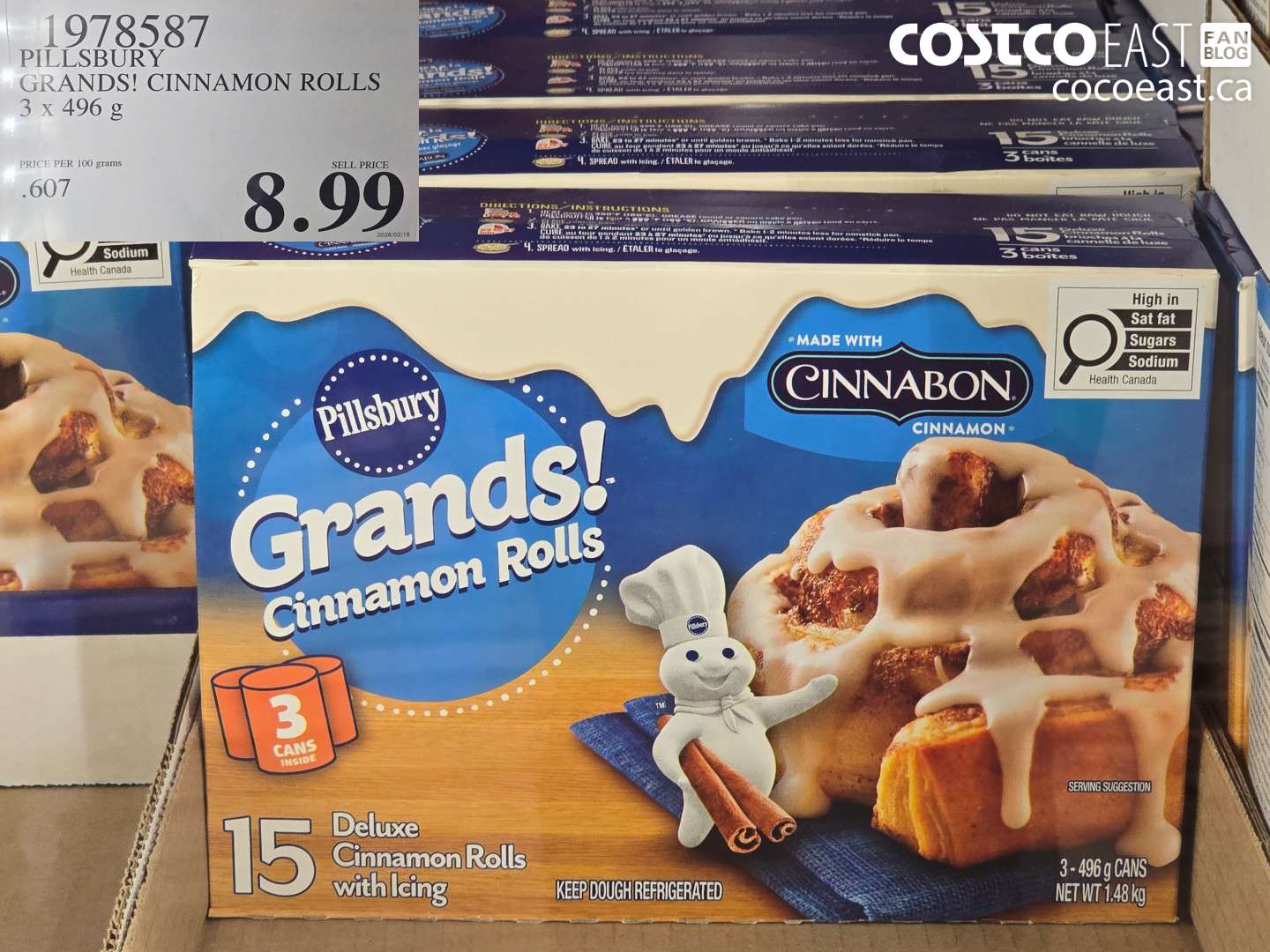 1978587 PILLSBURY GRANDS! CINNAMON ROLLS 3 x 496 g $8.99