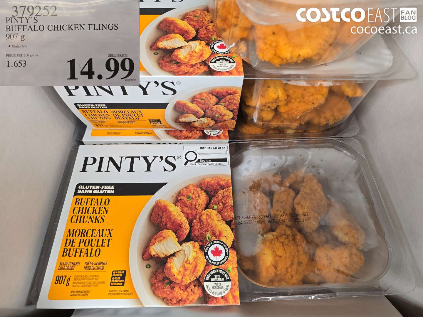 379252 PINTY'S BUFFALO CHICKEN FLINGS 907 G $14.99