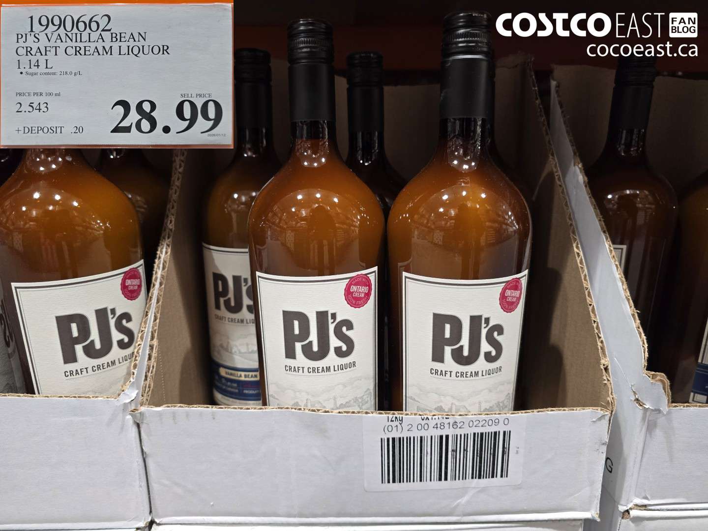 1990662 PJ'S VANILLA BEAN CRAFT CREAM LIQUOR 1.14 L $28.99