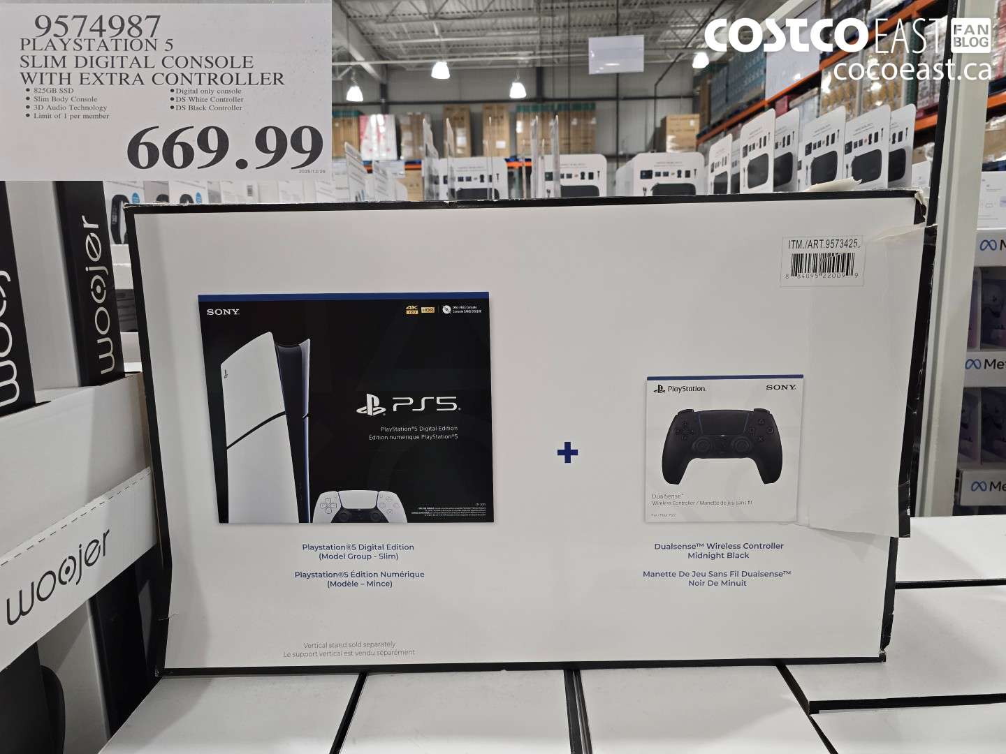 9574987 PLAYSTATION 5 SLIM DIGITAL CONSOLE WITH EXTRA CONTROLLER $669.99