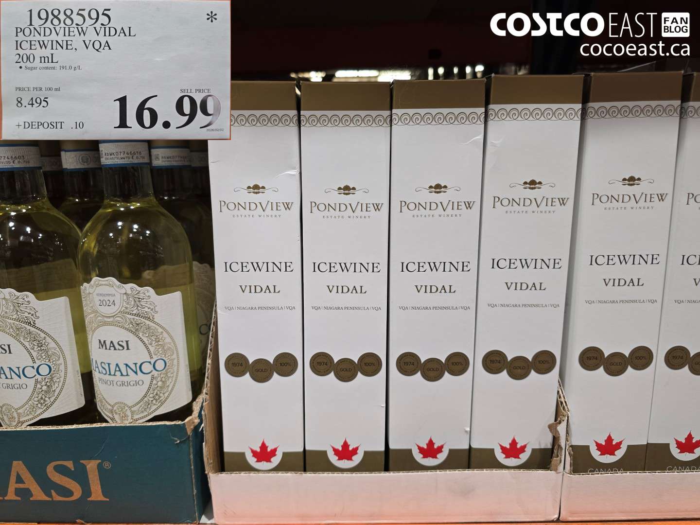 1988595 PONDVIEW VIDAL ICEWINE, VQA 200 mL $16.99