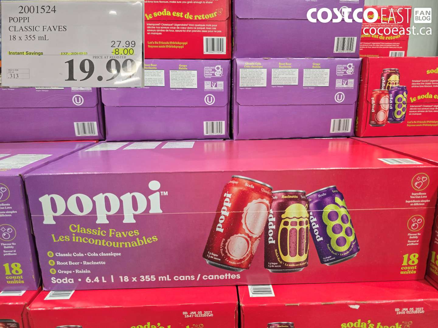 2001524 POPPI CLASSIC FAVES 18 X 355 ML ($8.00 INSTANT SAVINGS EXPIRES ON 2026-03-15) $19.99