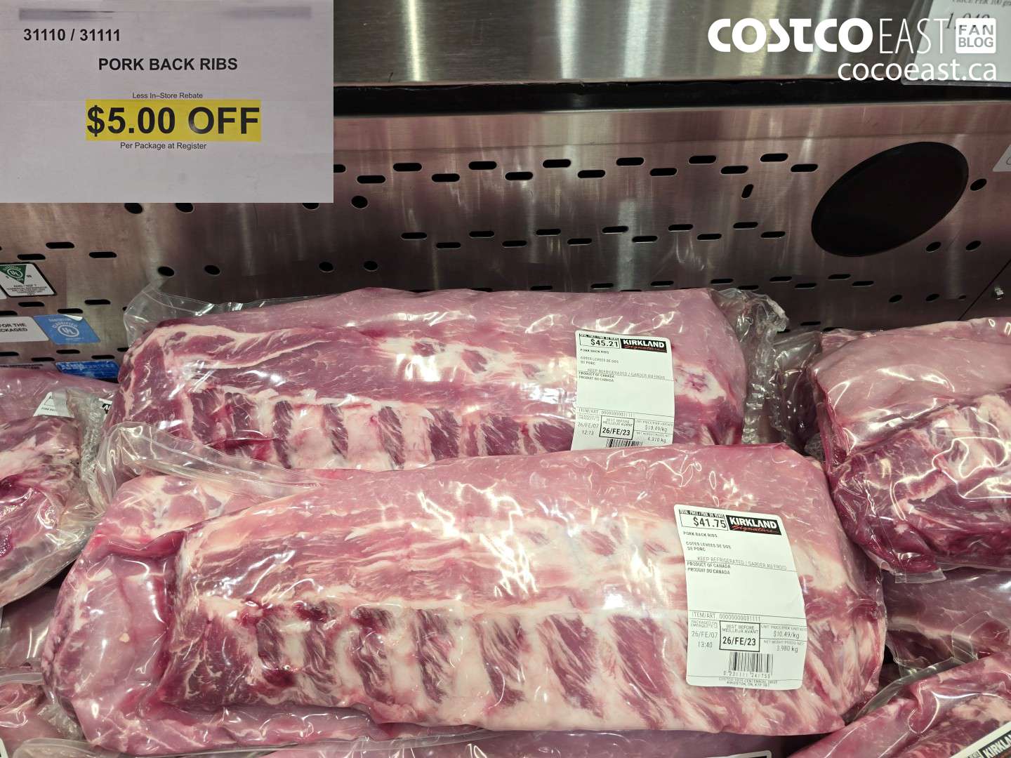 31110 PORK BACK RIBS ($5.00 INSTANT SAVINGS)