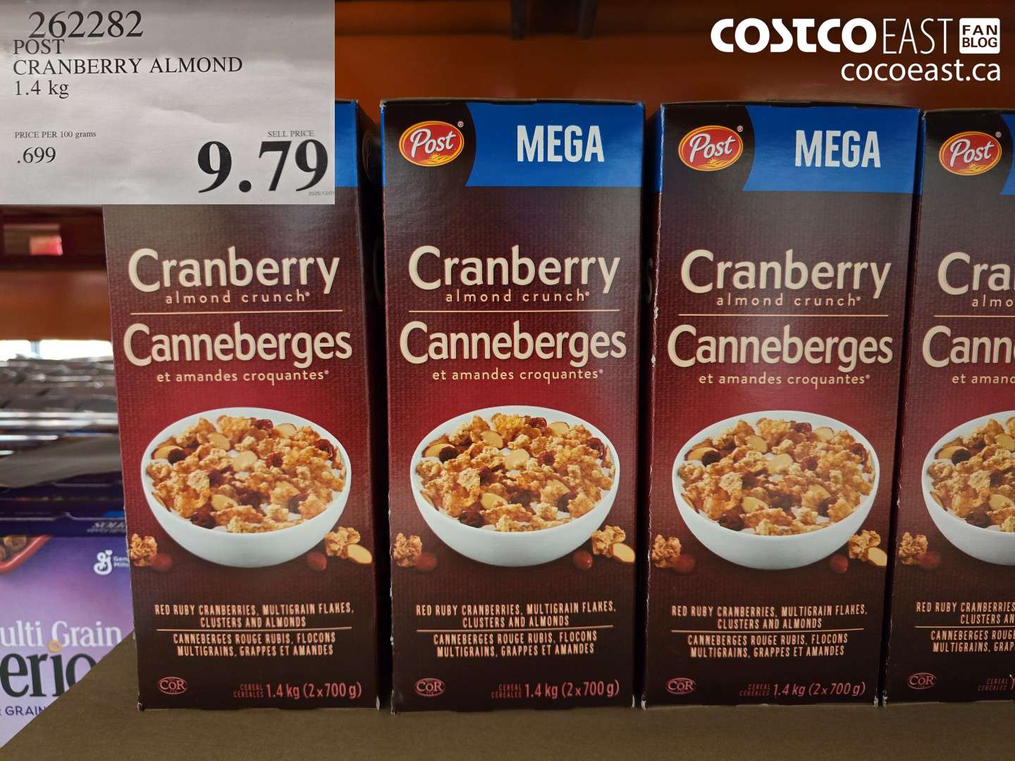262282 POST CRANBERRY ALMOND 1.4 KG $9.79