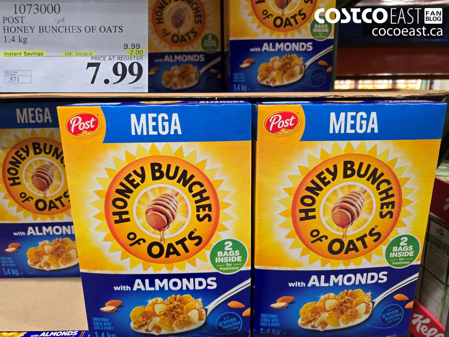 1073000 POST HONEY BUNCHES OF OATS 1.4 KG ($2.00 INSTANT SAVINGS EXPIRES ON 2026-02-15) $7.99
