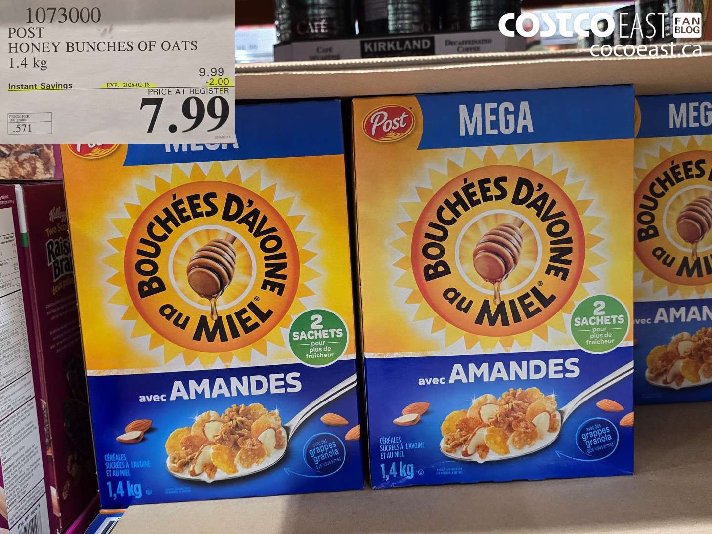 1073000 POST HONEY BUNCHES OF OATS 1.4 kg ($2.00 INSTANT SAVINGS EXPIRES ON 2026-02-18) $7.99