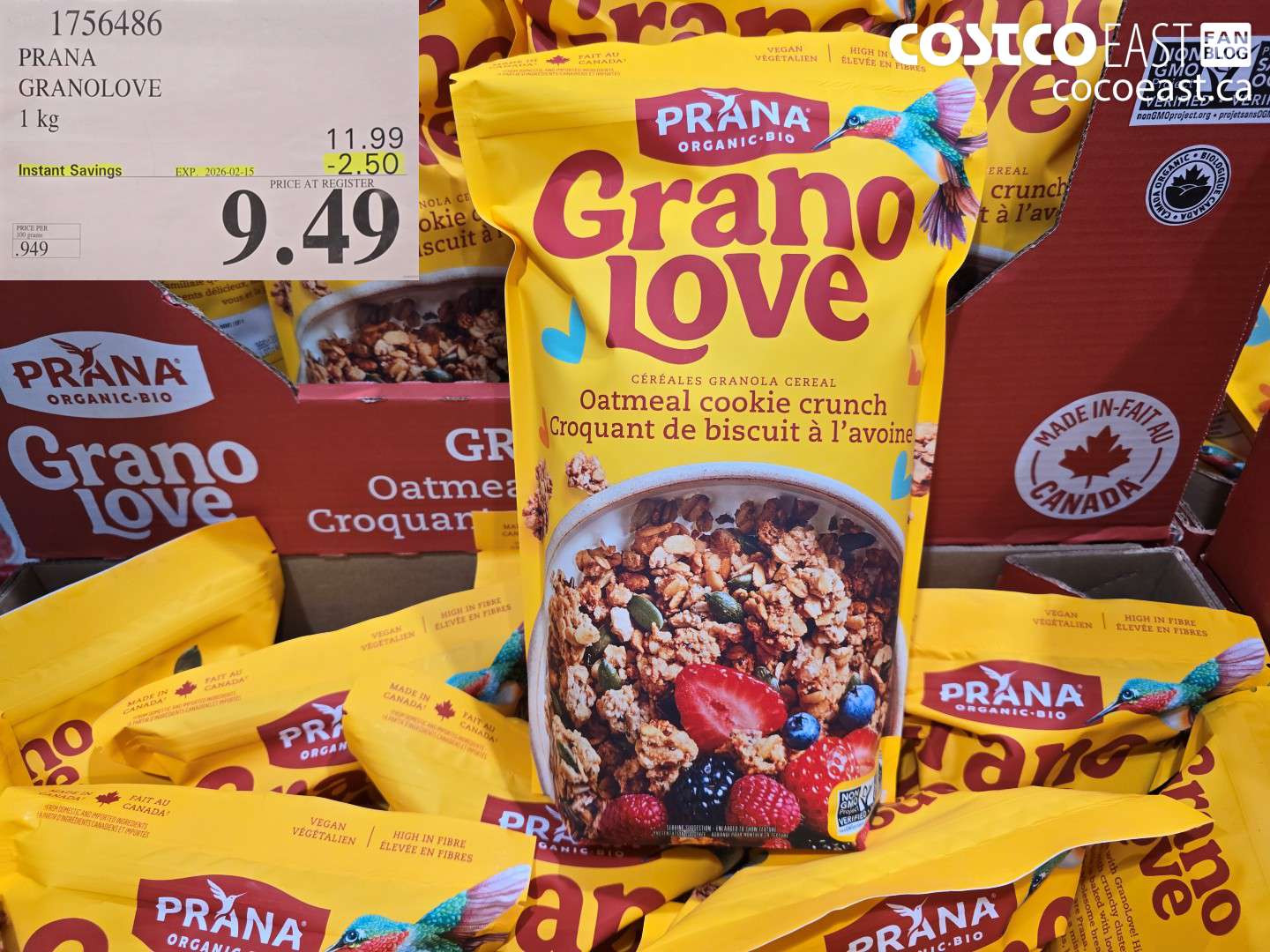 1756486 PRANA GRANOLOVE 1 KG ($2.50 INSTANT SAVINGS EXPIRES ON 2026-02-15) $9.49