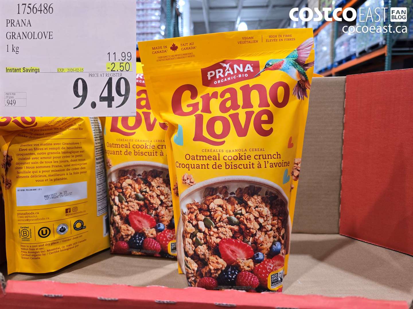 1756486 PRANA GRANOLOVE ($2.50 INSTANT SAVINGS EXPIRES ON 2026-02-15) $9.49