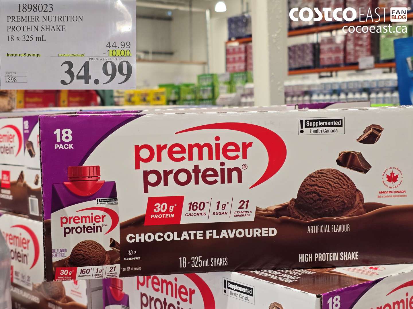 1898023 PREMIER NUTRITION PROTEIN SHAKE 18 x 325 mL ($10.00 INSTANT SAVINGS EXPIRES ON 2026-02-19) $34.99