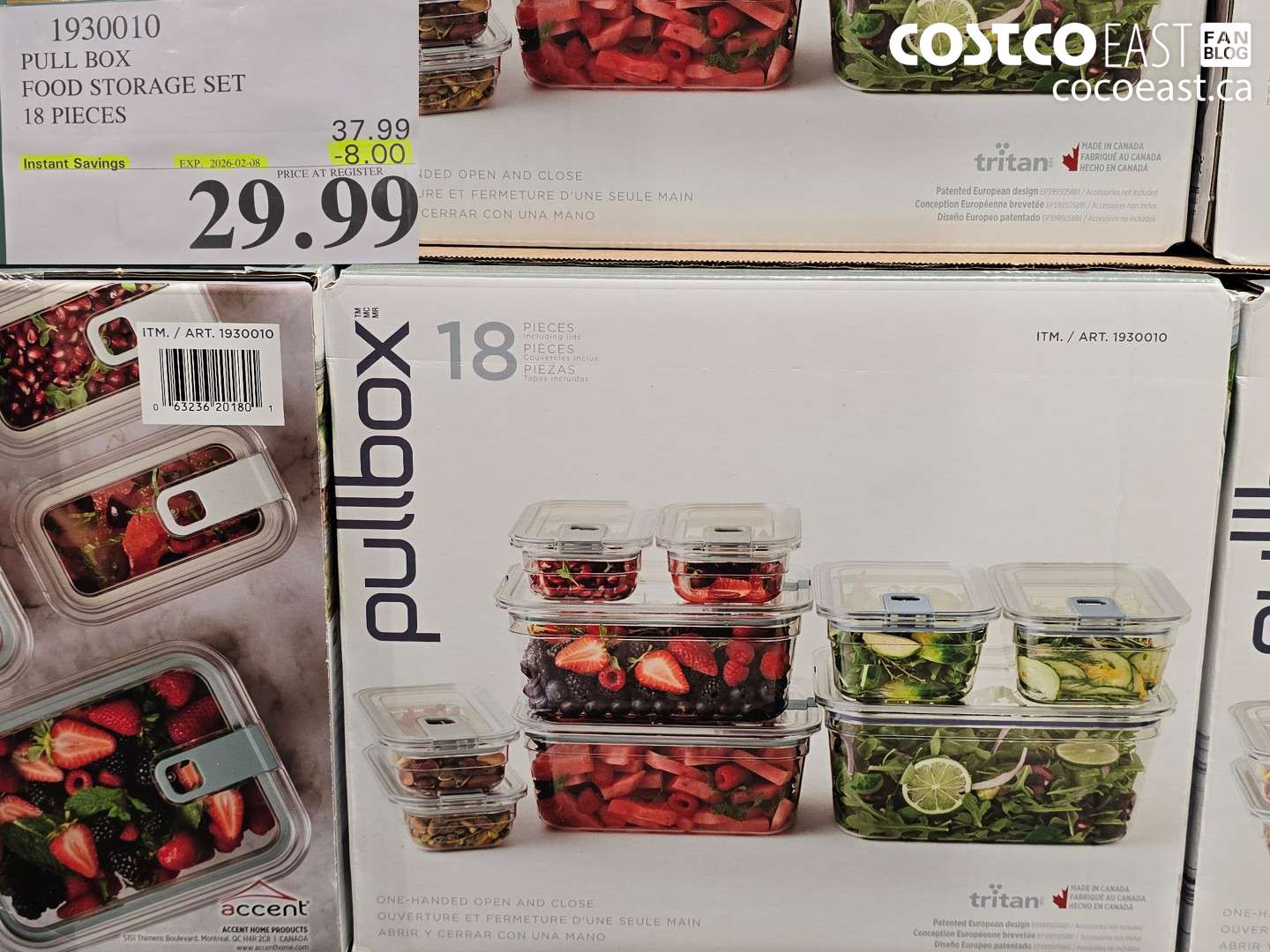 1930010 PULL BOX FOOD STORAGE SET 18 PIECES ($8.00 INSTANT SAVINGS EXPIRES ON 2026-02-08) $29.99