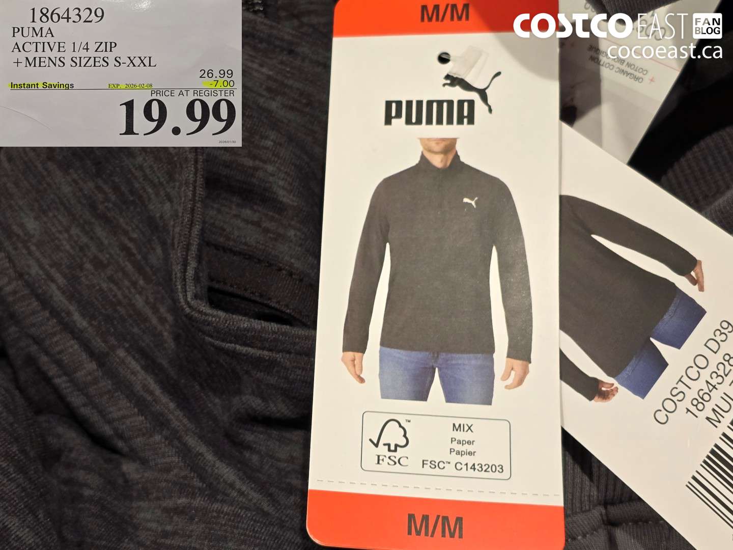 1864329 PUMA ACTIVE 1/4 ZIP +MENS SIZES S-XXL ($7.00 INSTANT SAVINGS EXPIRES ON 2026-02-08) $19.99