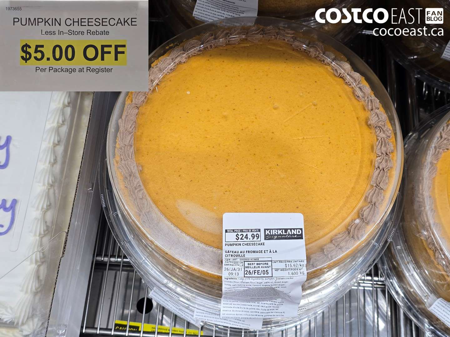 1973655 PUMPKIN CHEESECAKE ($5.00 INSTANT SAVINGS)