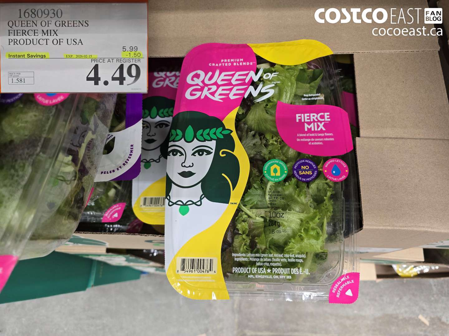 1680930 QUEEN OF GREENS FIERCE MIX PRODUCT OF USA ($1.50 INSTANT SAVINGS EXPIRES ON 2026-02-15) $4.49