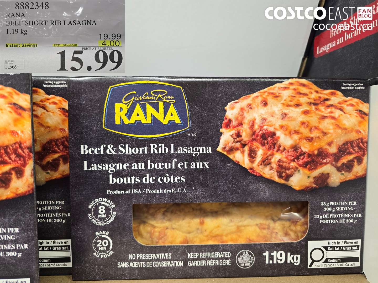 8882348 RANA BEEF SHORT RIB LASAGNA ($4.00 INSTANT SAVINGS EXPIRES ON 2026-03-01) $15.99