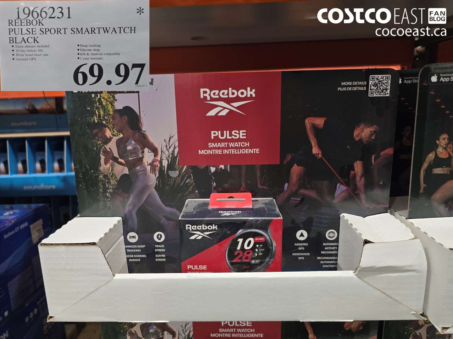 1966231 REEBOK PULSE SPORT SMARTWATCH BLACK $69.97