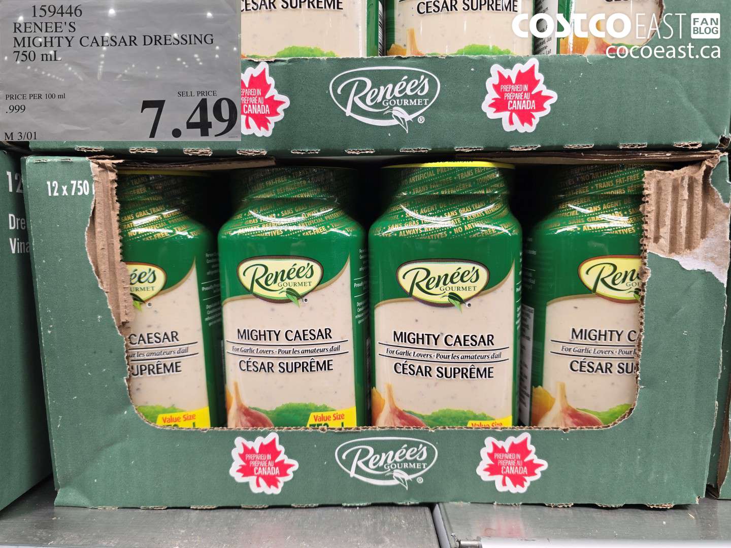159446 RENEE'S MIGHTY CAESAR DRESSING 750 ML $7.49