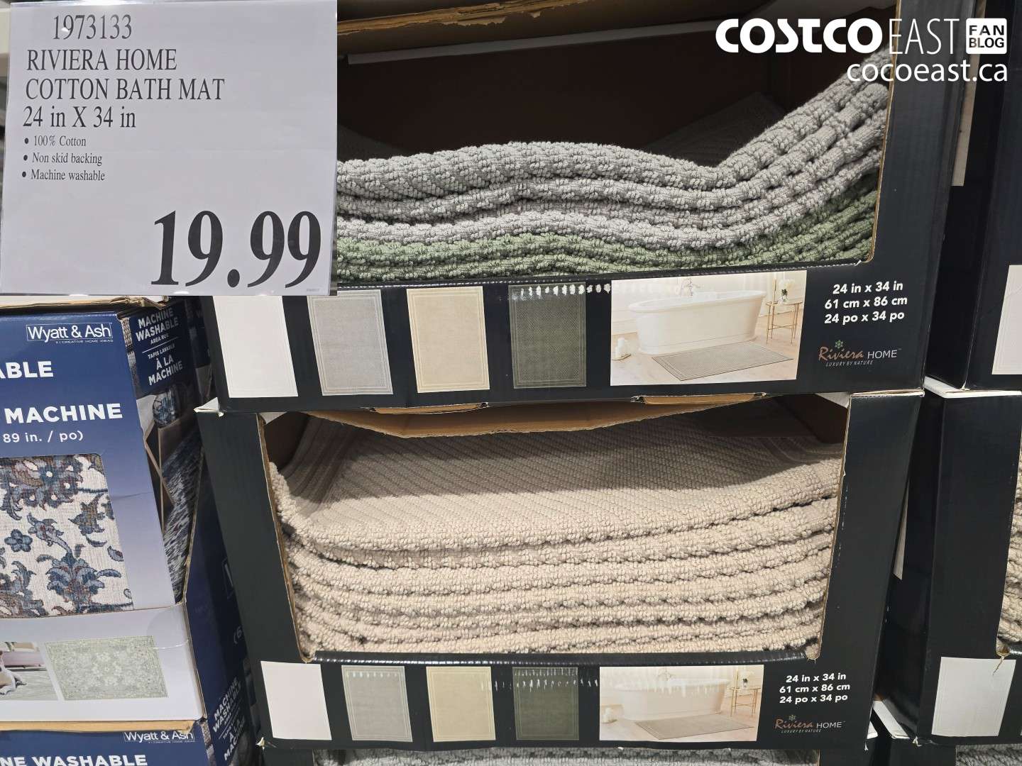 1973133 RIVIERA HOME COTTON BATH MAT 24 in X 34 in $19.99