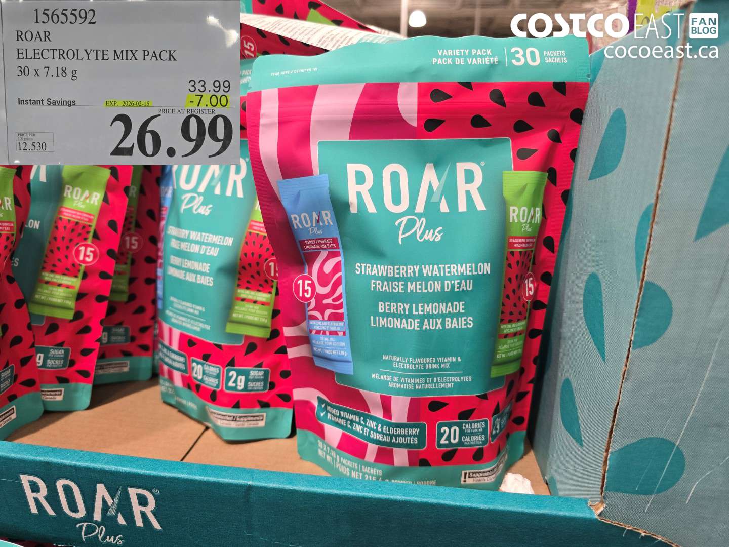 1565592 ROAR ELECTROLYTE MIX PACK ($7.00 INSTANT SAVINGS EXPIRES ON 2026-02-15) $26.99