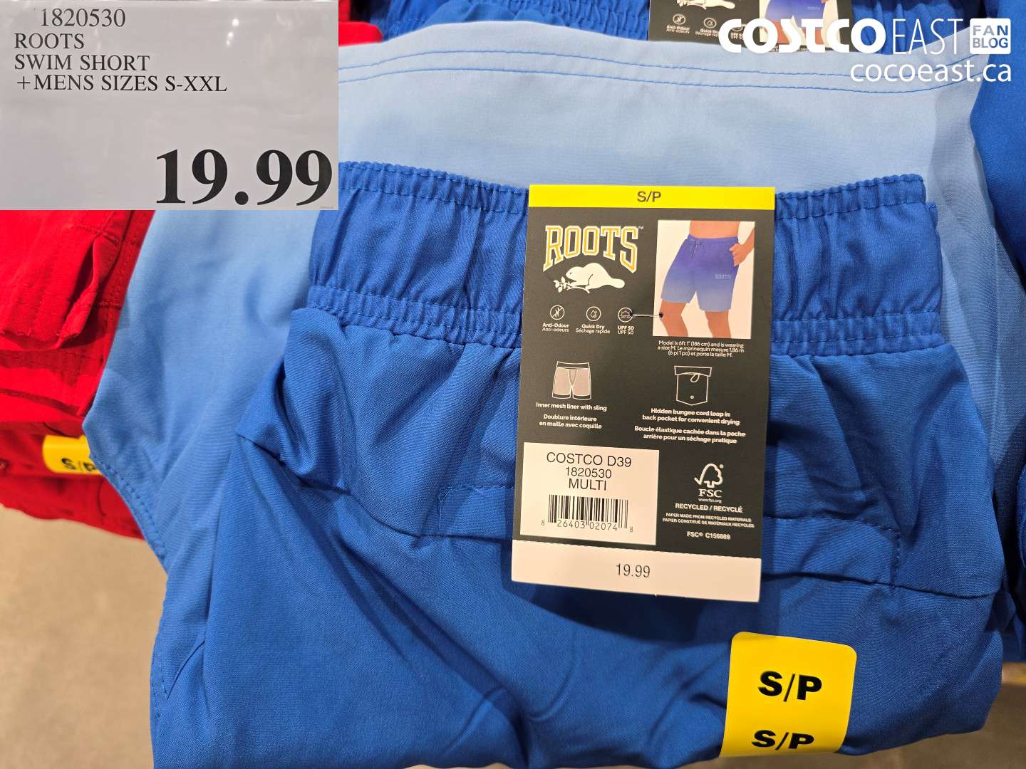 1820530 ROOTS SWIM SHORT +MENS SIZES S-XXL $19.99