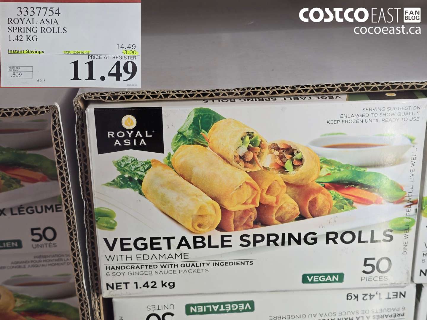 3337754 ROYAL ASIA SPRING ROLLS 1.42 KG ($3.00 INSTANT SAVINGS EXPIRES ON 2026-02-08) $11.49
