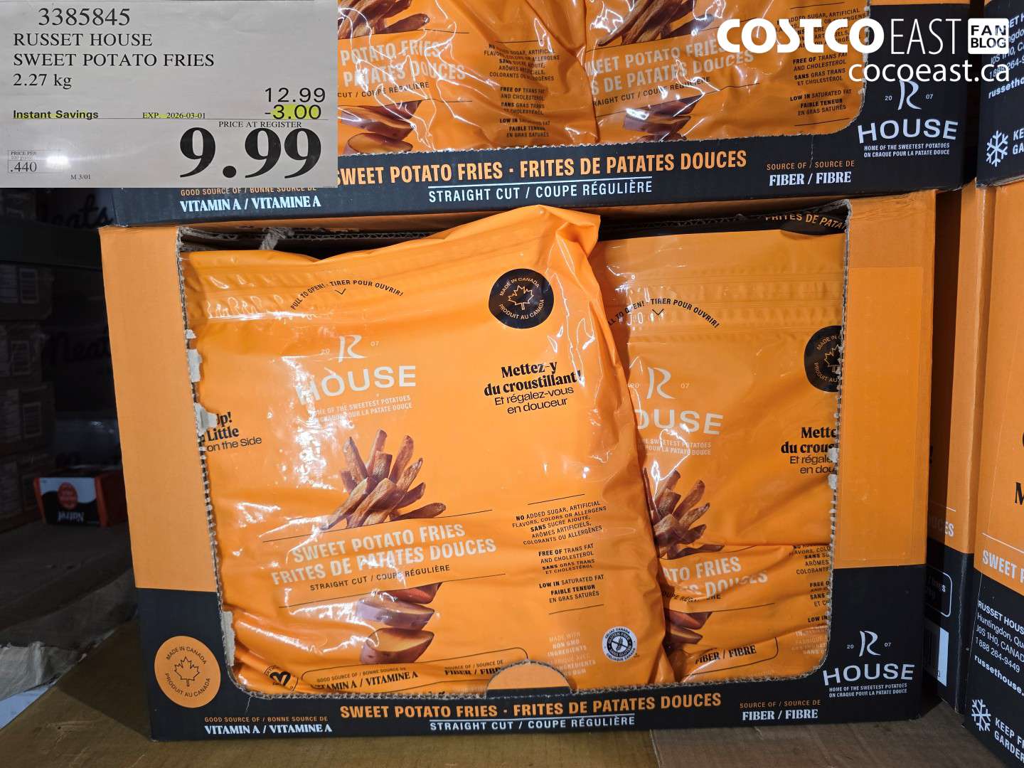 3385845 RUSSET HOUSE SWEET POTATO FRIES ($3.00 INSTANT SAVINGS EXPIRES ON 2026-03-01) $9.99