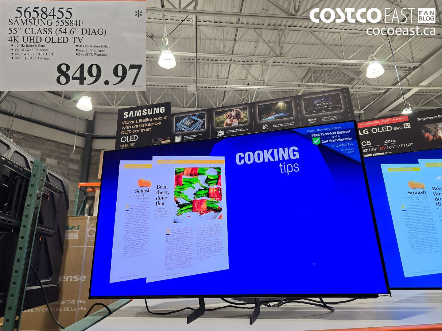 5658455 SAMSUNG 55S84F 55 INCH CLASS (54.6 INCH DIAG) 4K UHD OLED TV $849.97