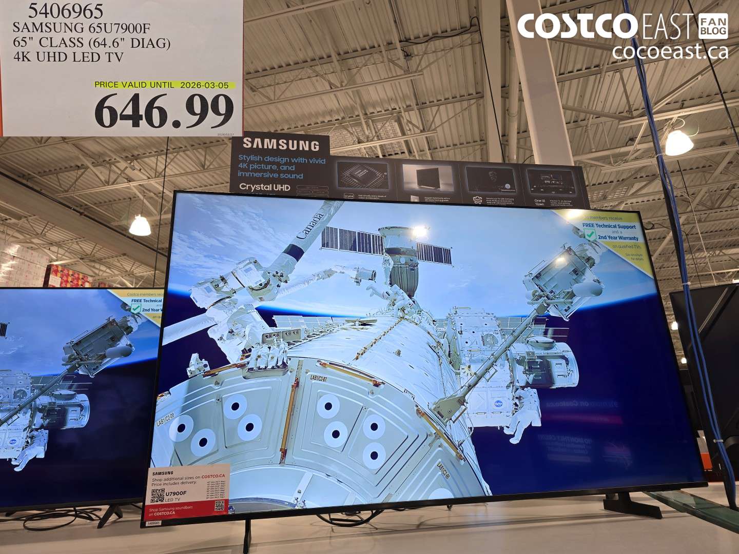 5406965 SAMSUNG 65U67900F 65 CLASS (64.6 DIAG) 4K UHD LED TV $646.99