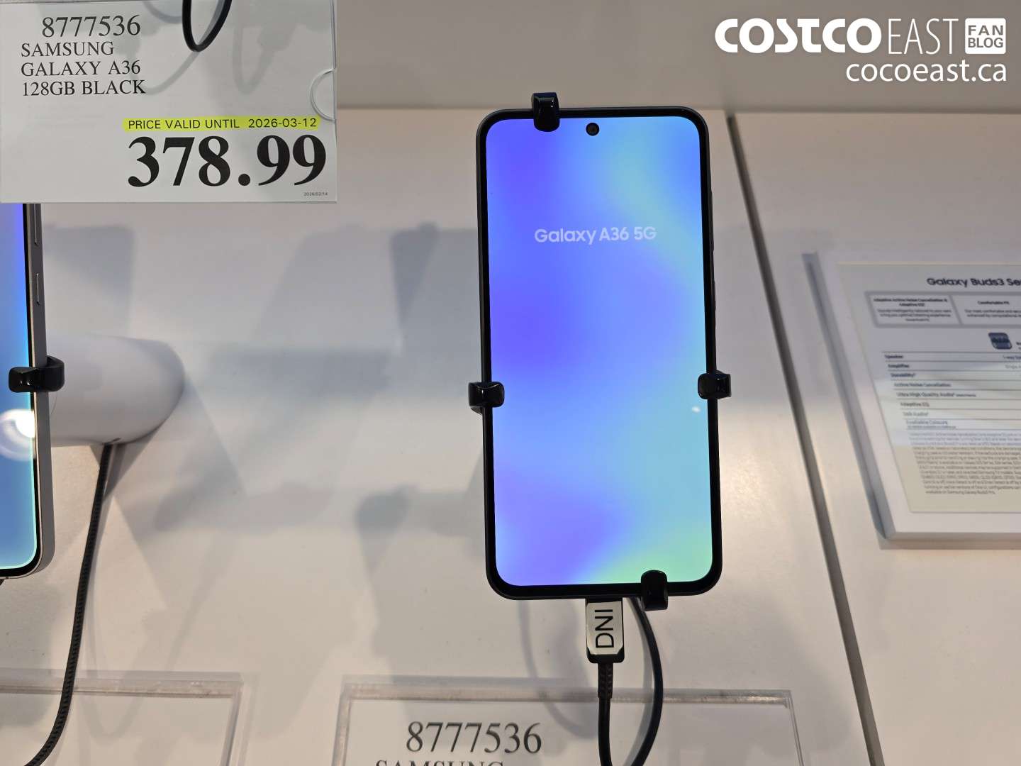 8777536 SAMSUNG GALAXY A36 128GB BLACK $378.99