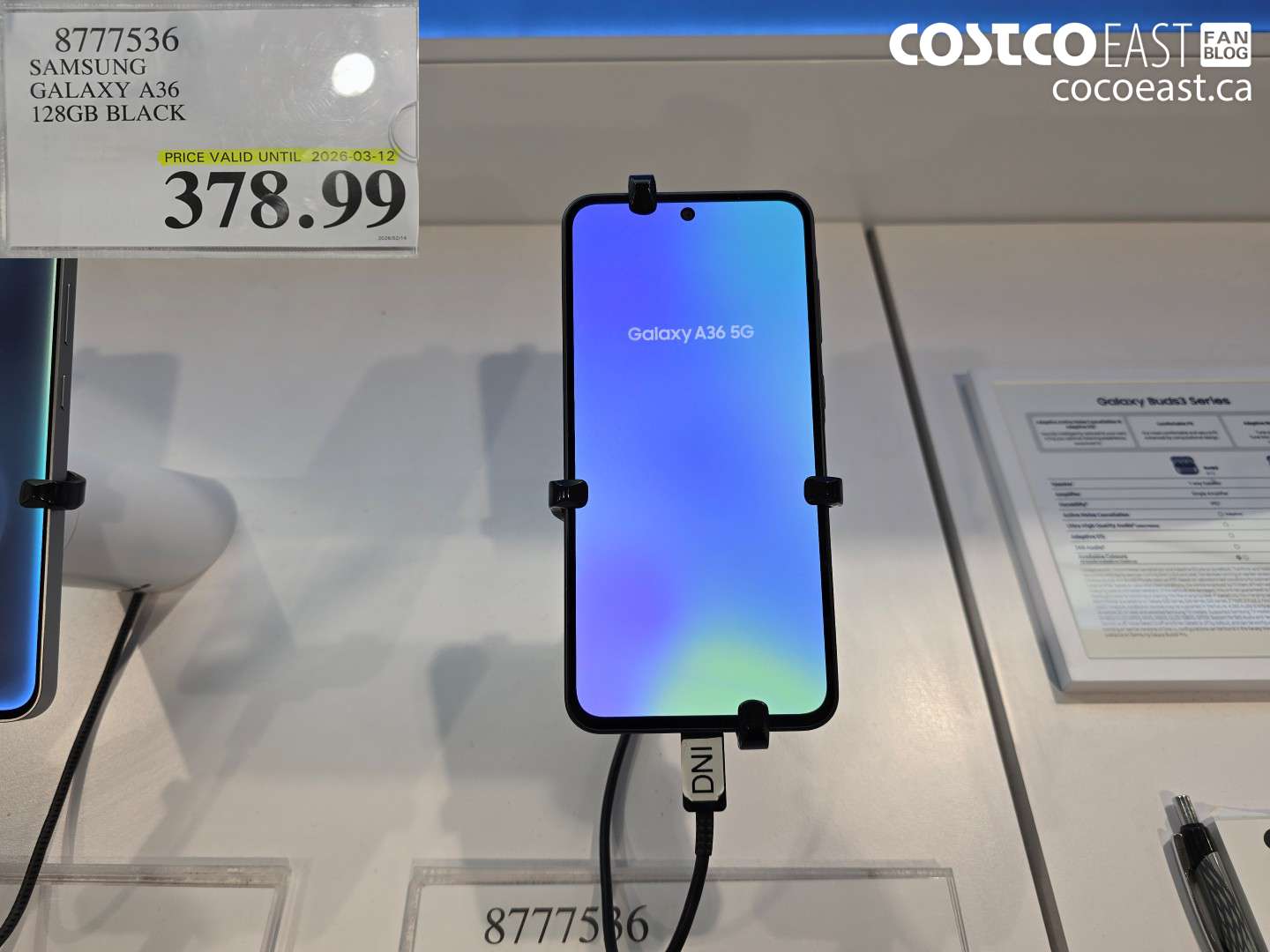 8777536 SAMSUNG GALAXY A36 128GB BLACK $378.99