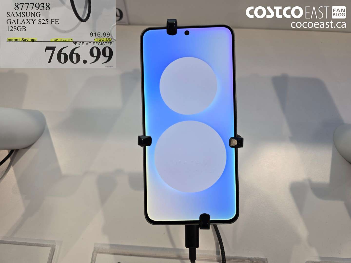 8777938 SAMSUNG GALAXY S25 FE 128GB ($150.00 INSTANT SAVINGS EXPIRES ON 2026-02-24) $766.99