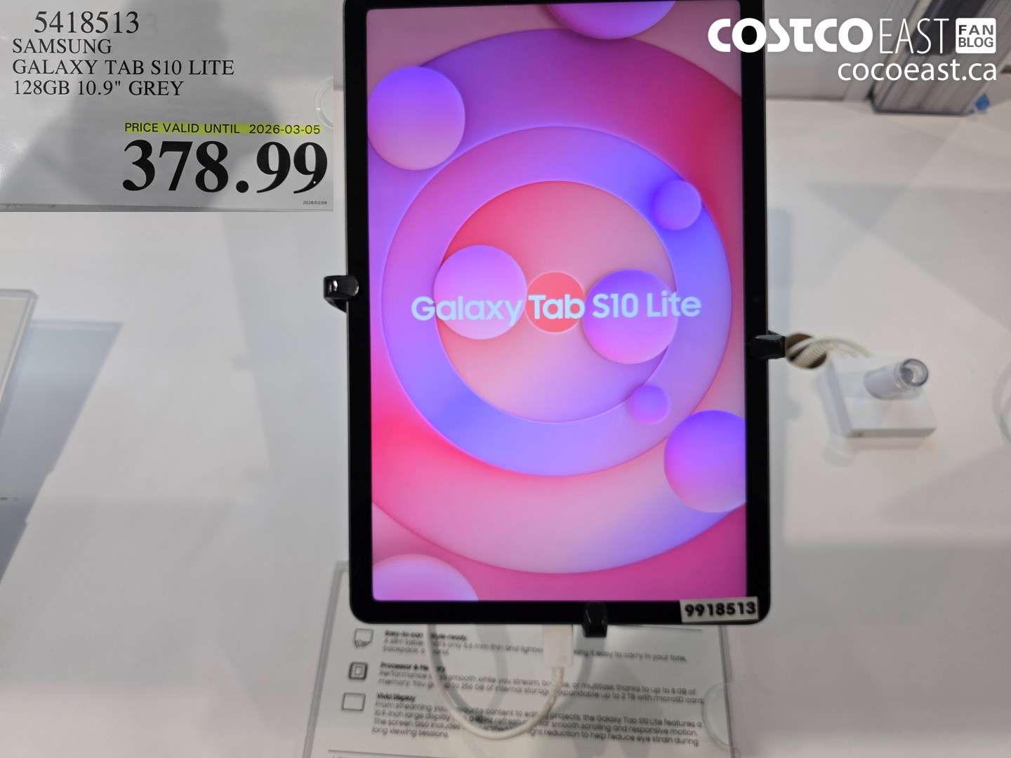 5418513 SAMSUNG GALAXY TAB S10 LITE 128GB 10.9