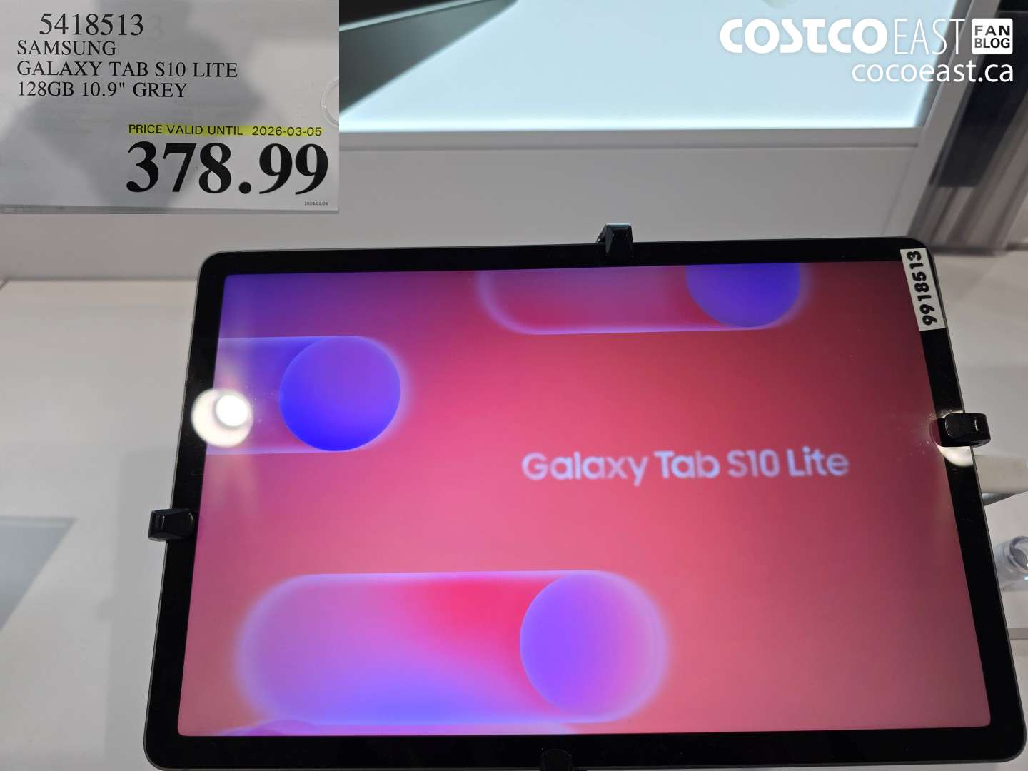 5418513 SAMSUNG GALAXY TAB S10 LITE 128GB 10.9 GREY $378.99
