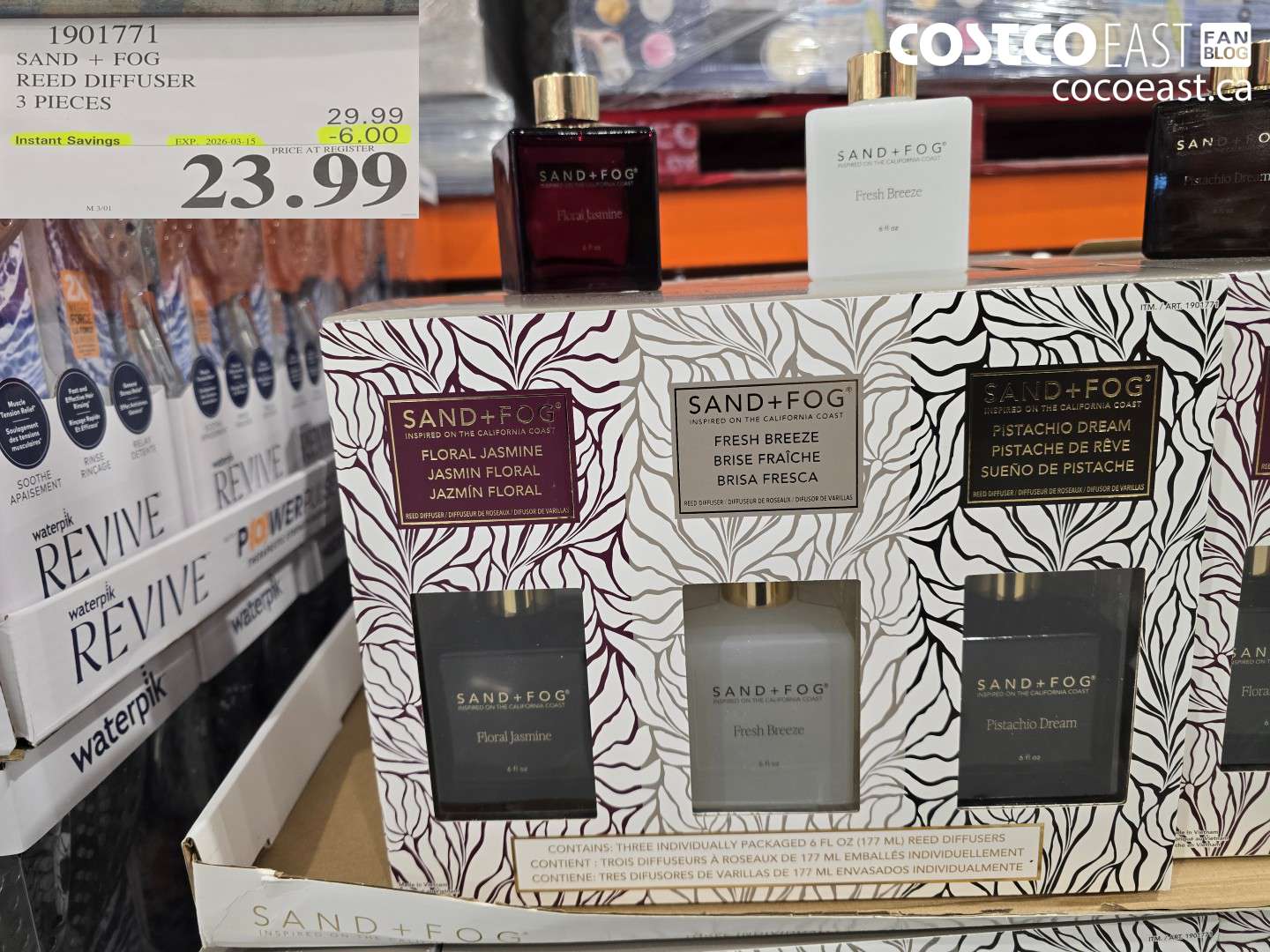 1901771 SAND + FOG REED DIFFUSER 3 PIECES ($6.00 INSTANT SAVINGS EXPIRES ON 2026-03-15) $23.99