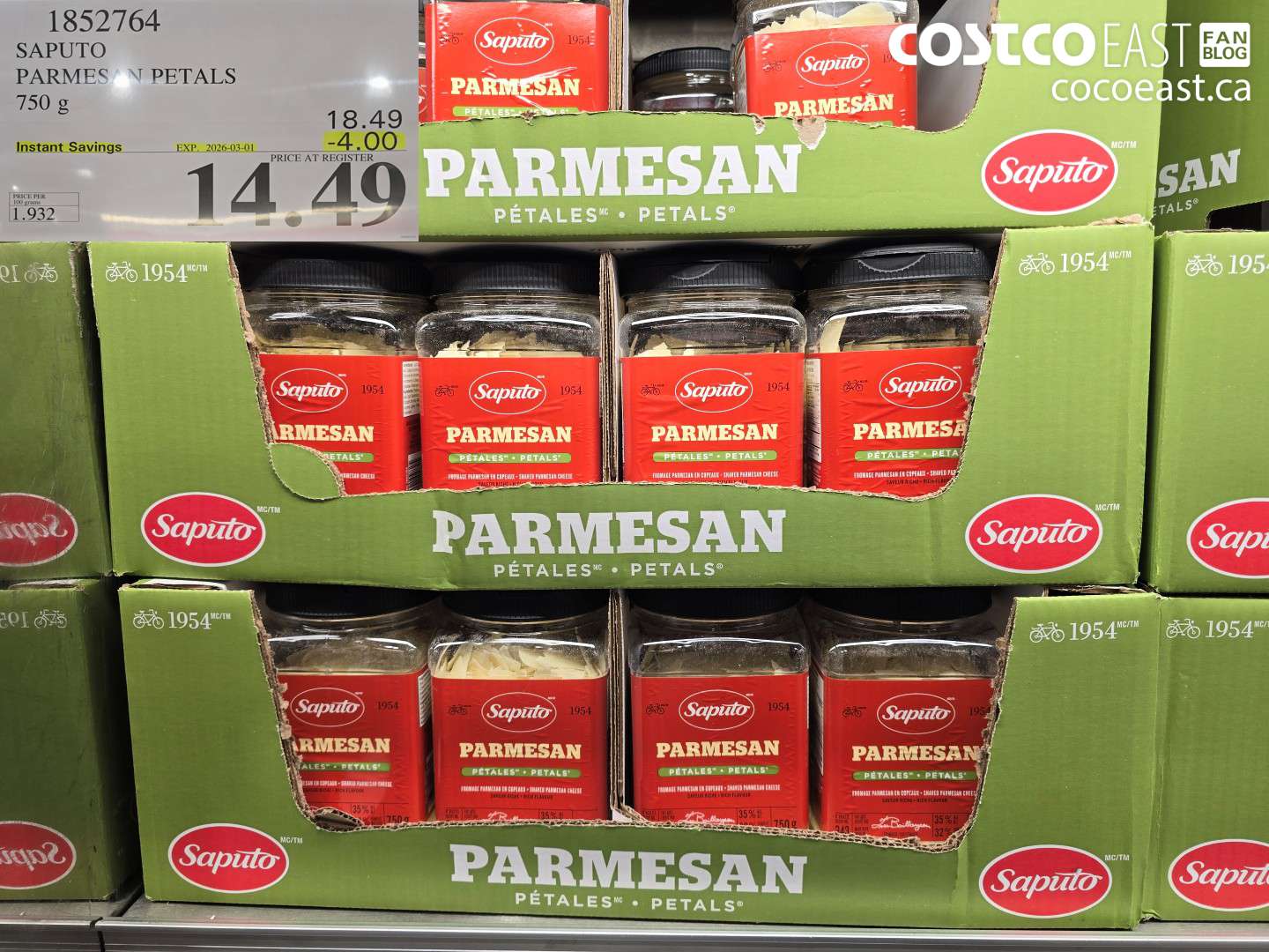 1852764 SAPUTO PARMESAN PETALS ($4.00 INSTANT SAVINGS EXPIRES ON 2026-03-01) $14.49