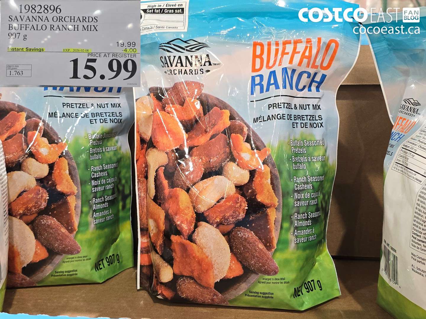 1982896 SAVANNA ORCHARDS BUFFALO RANCH MIX 907 g ($4.00 INSTANT SAVINGS EXPIRES ON 2026-02-08) $15.99