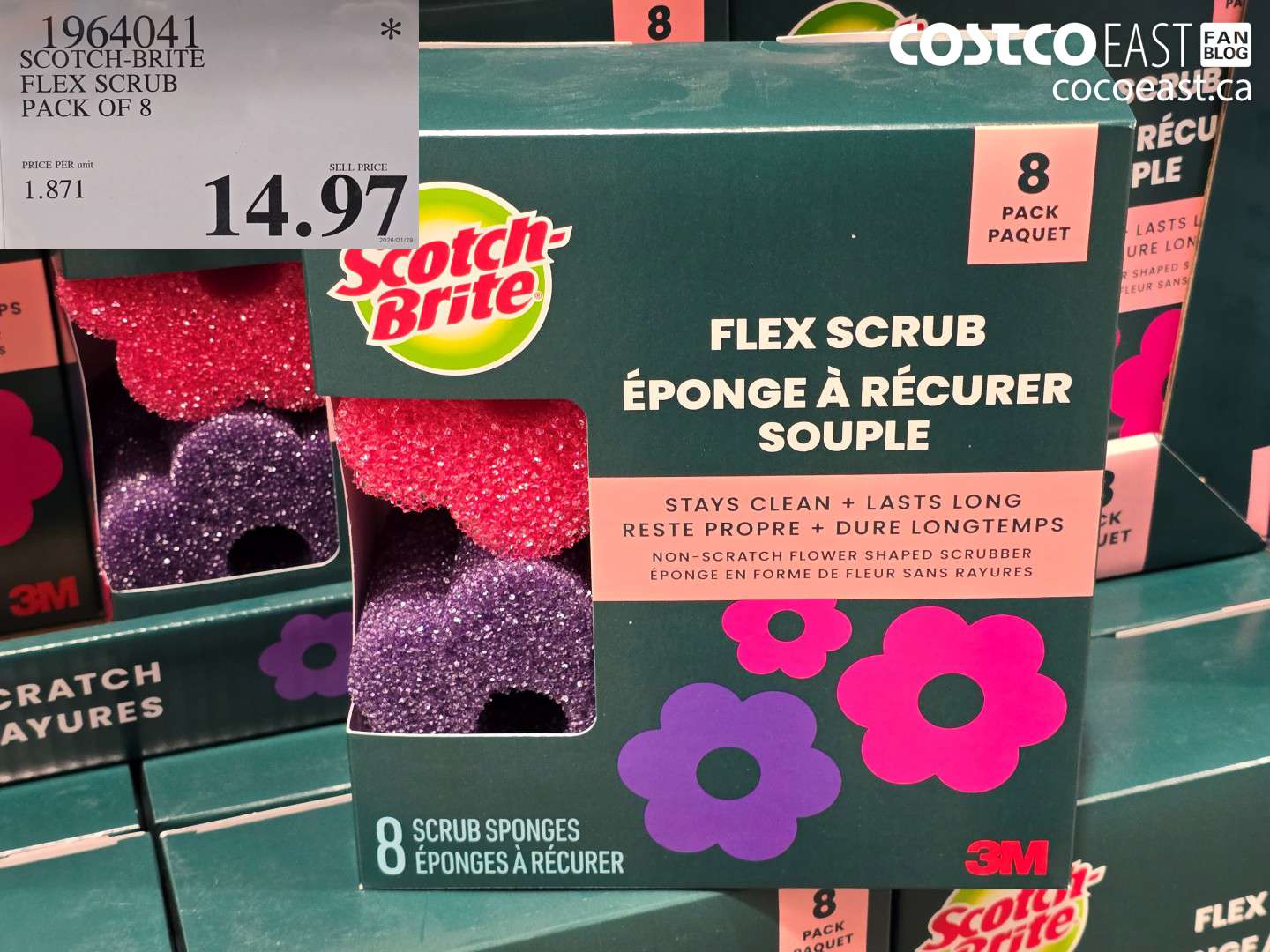 1964041 SCOTCH-BRITE FLEX SCRUB PACK OF 8 $14.97