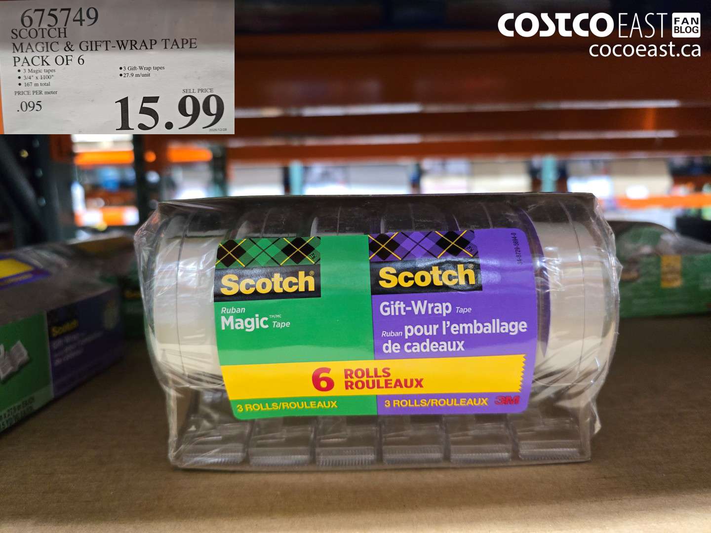 675749 SCOTCH MAGIC & GIFT-WRAP TAPE PACK OF 6 $15.99