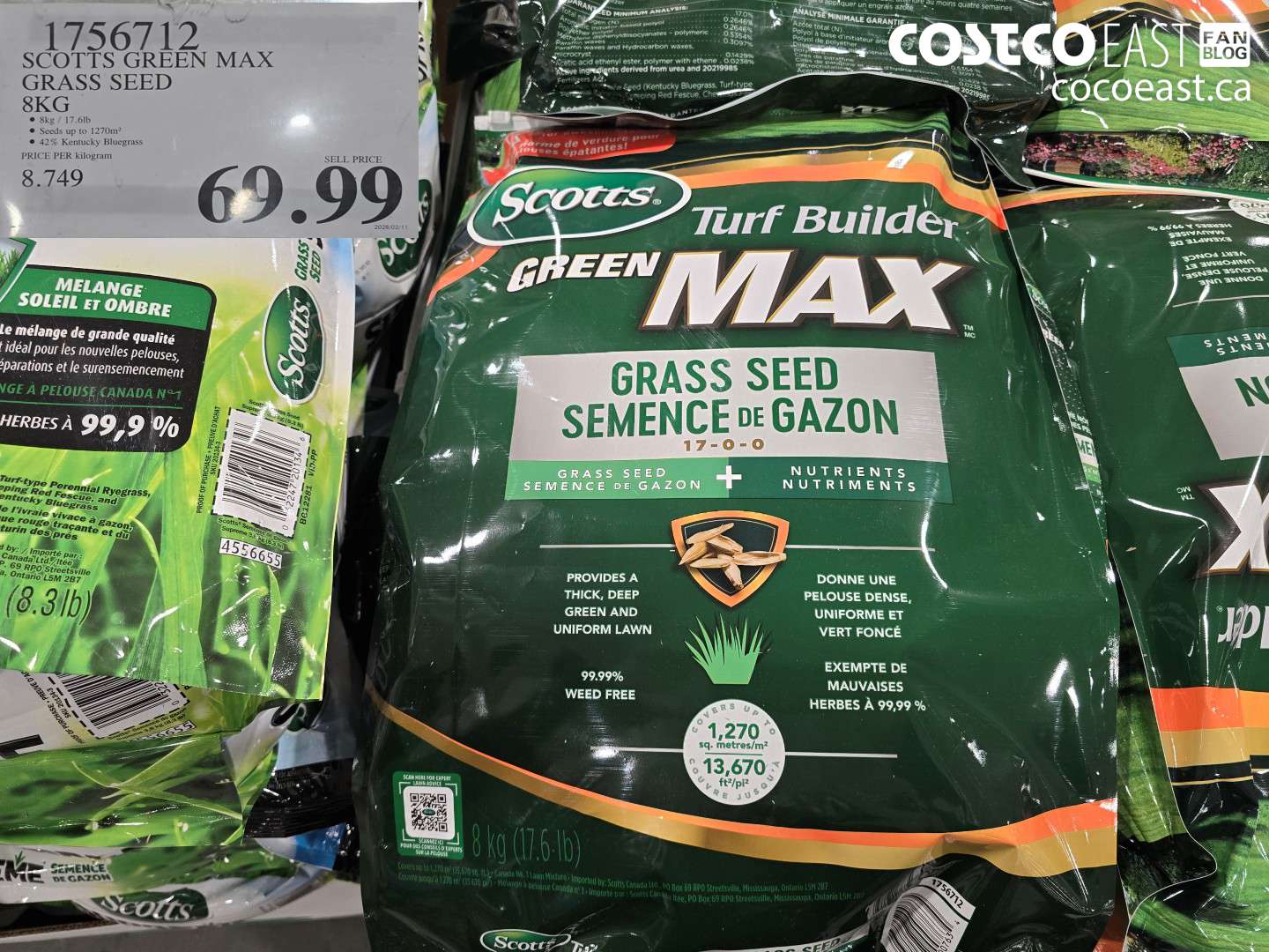 1756712 SCOTTS GREEN MAX GRASS SEED 8KG $69.99